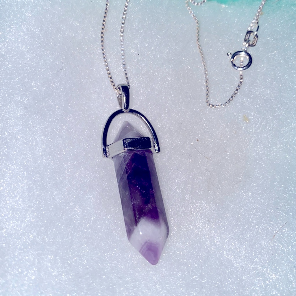 Boho Hippie Amethyst Sterling Silver 16 Necklace 15$